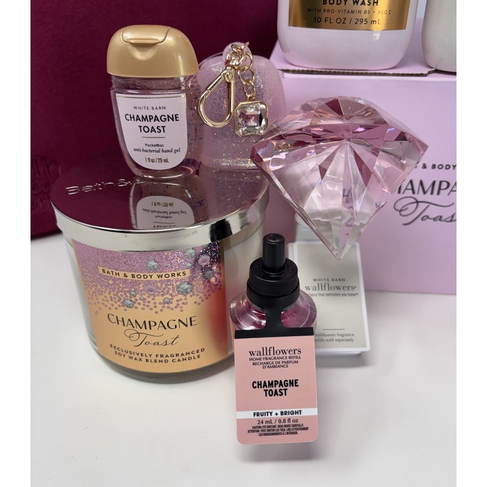 Bath & Body Works Champagne Toast 9-Piece Set with Tote New In Box - Picture 2 of 10